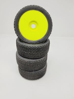 PNEUS BLOCK GOMME S35 MONTÉS SUR JANTES JAUNES (4) - 10% D'USURES GRP