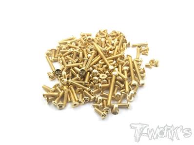 Kit complet de vis acier nitride doré pour Tekno SCT410.3 (164pcs) T-WORK'S