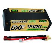Lipo Batterie 2S 7.6V 4400mAh 140C Gold-NGP 5mm avec cordon DEAN DXF-POWER