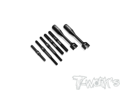 Kit de pas inverses Titane Noirs pour Asso RC8 B4.1E Brush  (5pcs+clé) T-WORKS