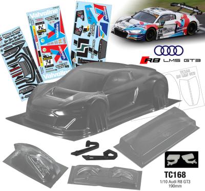 1/10 Carrosserie AUDI R8 GT3 "VALVOLINE" 190mm (non peinte) TEAM C