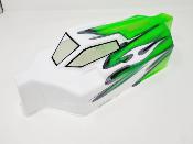 CARROSSERIE EB48 2.0 BLANC/VERT FLUO PEINTE POUR EB48 2.0 - 2.1 TEKNO-RC