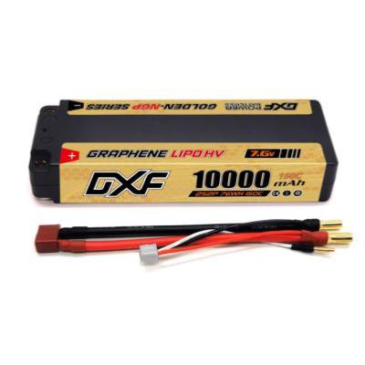 Lipo Batterie 2S 7.6V 10000mAh 150C Gold-NGP 5mm avec cordon DEAN DXF-POWER