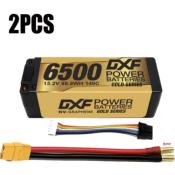 2 X Lipos Batteries 4S 15.2V 6500MAH 140C GoldSeries LCG 5MM Graphene avec cordon XT90 DXF-POWER