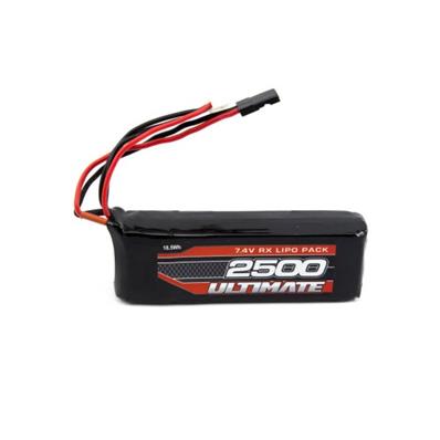 Accu 2500Mah 7.4V 2S plat (prise JR) ULTIMATE RACING