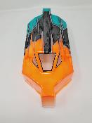 CARROSSERIE EB48 2.x peinte ORANGE FLUO/GUN METAL/TURQUOISE  TEKNO-RC