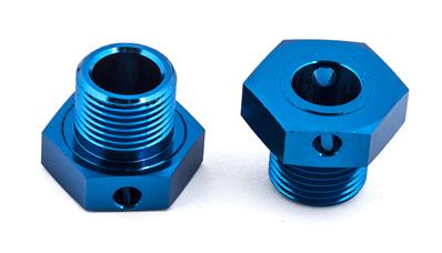 Hexagones de roues aluminiums bleus +1mm RC8B3 TEAM-ASSOCIATED