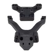 Top Plate and Ballstud Mount, carbon B6.4/B6.4D TEAM-ASSOCIATED