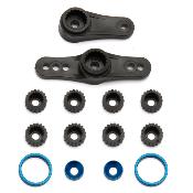 Kit de palonniers plastiques + rondelles aluminiums bleues Buggy & Truggy TEAM-ASSOCIATED