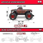 Monster 1/10 QUAKE 223S DSC 2WD RTR Brushless Monster Truck, Vert ARRMA