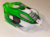 Carrosserie VISION THERMIQUE pour Associated RC8B3.1/2 - Blanc/Vert Fluo BITTYDESIGN