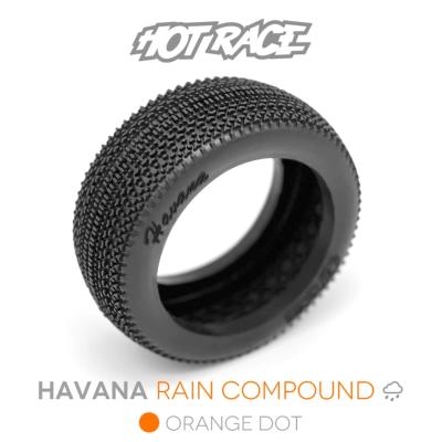 Pneus TT 1/8 "HAVANA" RAIN seul (2) HOTRACE TYRES