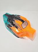 CARROSSERIE P2 ORANGE FLUO/GUN METAL/VERT EMEURAUDE PEINTE pour TEKNO EB/NB48 J-CONCEPTS