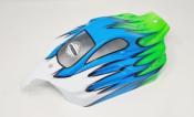 Carrosserie VSE Blanc/Bleu/Vert fluo peinte pour VSE HOBAO RACING