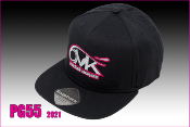 Casquette 2021 noire - Logo Blanc & Rose brodé - Visière plate 6-MIK