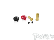 Cache-connecteurs Noirs/rouges longs + PK 5mm (2+2) T-WORK'S