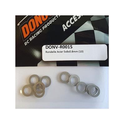 Rondelles acier 5x8x0.8mm (10) DONUTS RACING