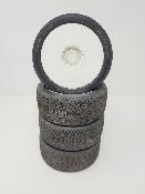 PNEUS MISTIK 2 GOMME BLEU MONTÉS SUR JANTES BLANCHES (4) - 10% D'USURES 6-MIK