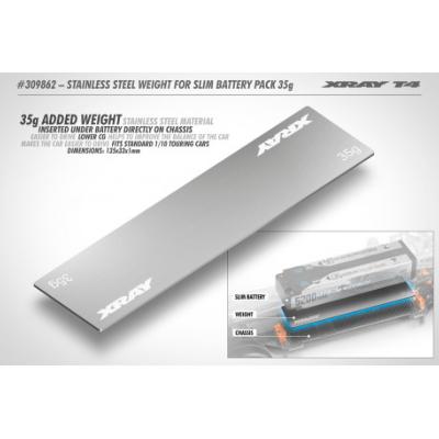 Lest de châssis 35g pour batterie slim T4/X4 X-RAY