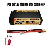 Lipo Batterie 2S 7.6V 4400mAh 140C Gold-NGP 5mm avec cordon DEAN DXF-POWER