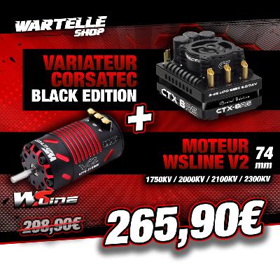 Combo Variateur CORSATEC Black Edition 1/8 RACE PRO 250 + Moteur WSLINE 4274 (KV au choix) CORSATEC