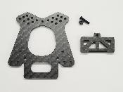 Tour d'armortisseur et cale avt. Carbone 3mm pour Cougar 2 Works WS-LINE