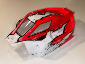 Carrosserie VISION BRUSHLESS pour SWORKZ S35-4E - Blanc/Rouge Fluo BITTYDESIGN