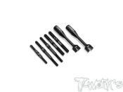 Kit de pas inverses Titane Noirs pour Asso RC8 B4.1 Nitro  (5pcs+clé) T-WORKS