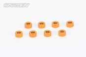 Rondelles aluminiums oranges 3x6x3mm (8) CARTEN
