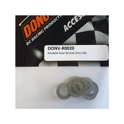 Rondelles acier 6x11x0.2mm (10) DONUTS RACING