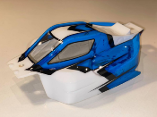 Carrosserie VISION BRUSHLESS pour X-RAY 1/8eme - Blanc/Bleu BITTYDESIGN