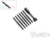 Kit de pas inverses Titane Noirs pour Asso RC10 B7 (6pcs+clé) T-WORKS