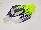 CARROSSERIE P2 BLANC/VIOLET METAL/JAUNE FLUO PEINTE  pour XRAY XB8 2024/2025 - J-CONCEPTS