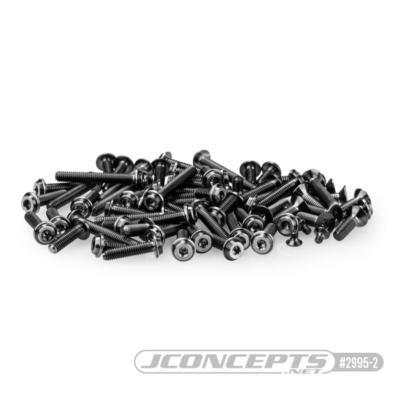 Set de vis Titane NOIRES tête plate pour B6.4 (70pcs)  JCONCEPTS