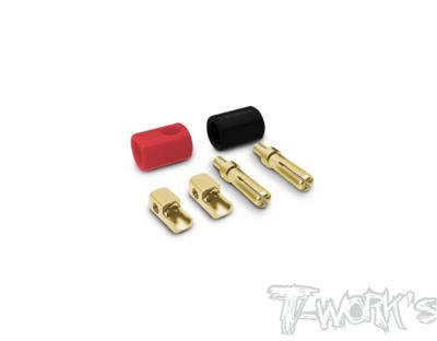 Connectique Or Type PK à 90° en 4mm Noir/Rouge (2) T-WORK'S