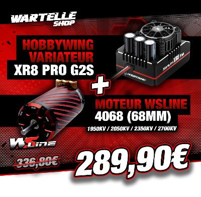 Combo Variateur XR8 PLUS G2S + Moteur 4068 (KV au choix) WS-LINE