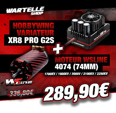 Combo Variateur XR8 PLUS G2S + Moteur 4074 (KV au choix) WS-LINE