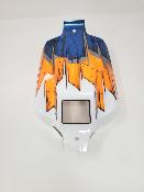 CARROSSERIE ST4-FALCON PEINTE BLANC/ORANGE FLUO/BLEU METAL POUR SWORKZ S35-4 BHRUSLESS SWORKZ