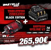 Combo Variateur CORSATEC Black Edition 1/8 RACE PRO 250 + Moteur WSLINE 4274 (KV au choix) CORSATEC