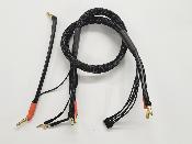 Câble de Charge 2x2S Noir PK 4/5mm + prise d'équilibrage pour sortie chargeur PK 4mm (60cm) WS-LINE