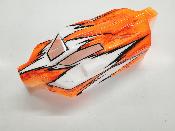 CARROSSERIE EB48 2.x BLANC/ORANGE FLUO PEINTE POUR EB48 2.0 - 2.1 - 2.2 TEKNO-RC