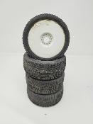 PNEUS AMAZZONIA GOMME CLAY MONTÉS SUR JANTES BLANCHES (4) - 20% D'USURES HOTRACE