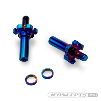 Axe de roue Avt. Titane (2pc) bleu brulé pour RC10B7D JCONCEPTS