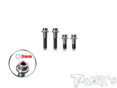 Vis de king pin titane pour Kyosho MP10/MP9 (4) T-WORK'S