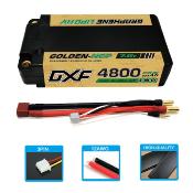 Lipo Batterie 2S 7.6V 4800mAh 140C Gold-NGP 5mm avec cordon DEAN DXF-POWER
