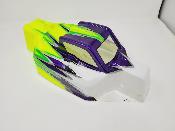 CARROSSERIE P2 BLANC/VIOLET METAL/JAUNE FLUO PEINTE  pour XRAY XB8 2024/2025 - J-CONCEPTS