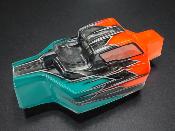 Carrosserie "JC P2" Orange Fluo/Gun Métal/Turquoise pour MUGEN MBX8 WS-LINE