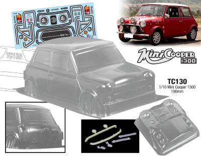 1/10 Carrosserie Mini COOPER 1300 190mm (non peinte) TEAM C