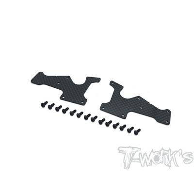 Plaques carbone de triangles avants supérieurs 1.5mm pour gamme SRX8 (2) T-WORK'S