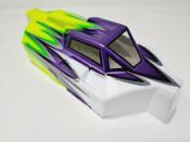 Carrosserie EB48 2.0 Blanc/Violet Métal/Jaune fluo peinte pour EB48 2.0 - 2.1 TEKNO-RC